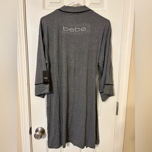 Bebe Charcoal Lounge Robe with Sparkling Logo Size M